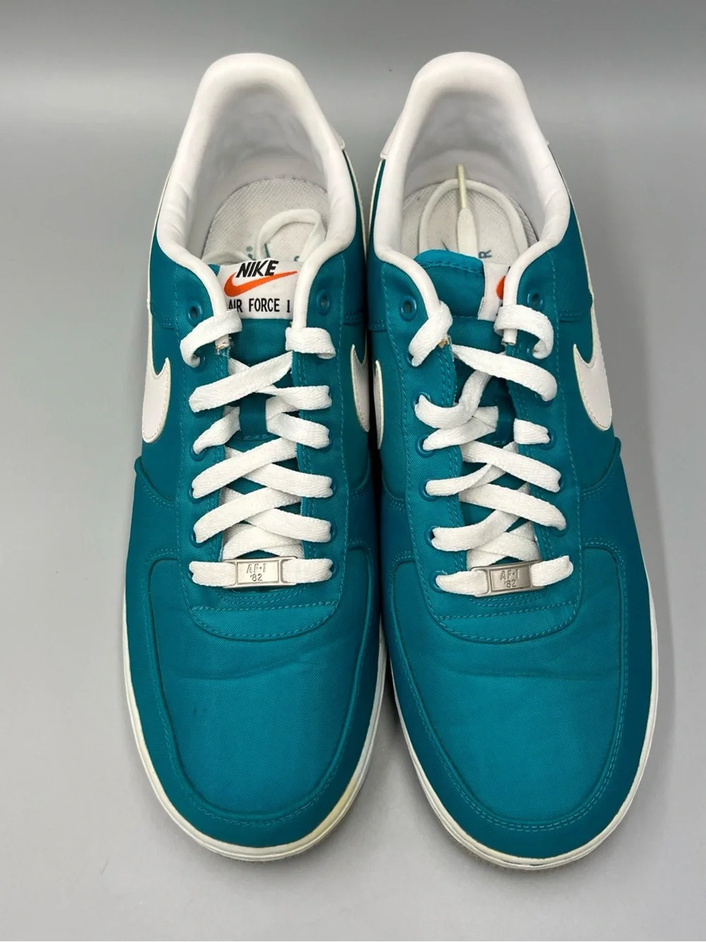 2012 Nike Air Force 1 Low Tropical Teal, White, Gray. Sz 11. 488298-310